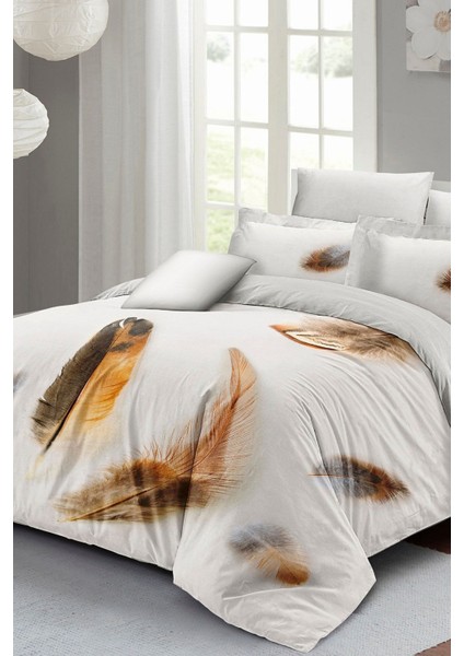 Çift Kişilik Sık Dokuma Pamuk Saten 3D Özel Tasarım Lucky Feather Nevresim Takımı fiyatları