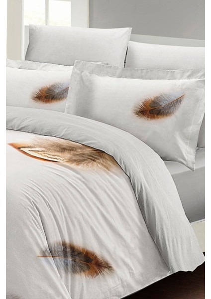 Çift Kişilik Sık Dokuma Pamuk Saten 3D Özel Tasarım Lucky Feather Nevresim Takımı fırsatları