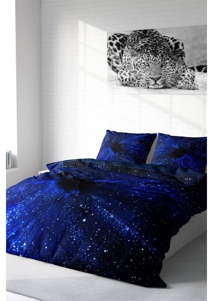 Çift Kişilik Sık Dokuma Pamuk Saten 3D Özel Tasarım Blue Night Nevresim Takımı fiyatları