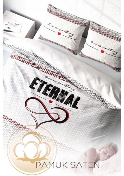 Doğal Pamuk Çift Kişilik 3D Digital Eternal Nevresim Takımı fırsatları