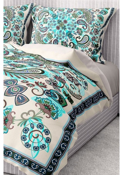 Pamuk Saten Lastikli Çarşaf Deluxe Çift Kişilik 3D Blue Nevresim Takımı fırsatları