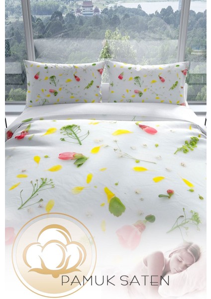 Garden 3D Pamuk Saten Çift Kişilik Nevresim Seti Nevresim Takımı fırsatları