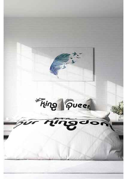 Doğal Pamuk Çift Kişilik 3D Digital Kingdom Room Nevresim Takımı modelleri