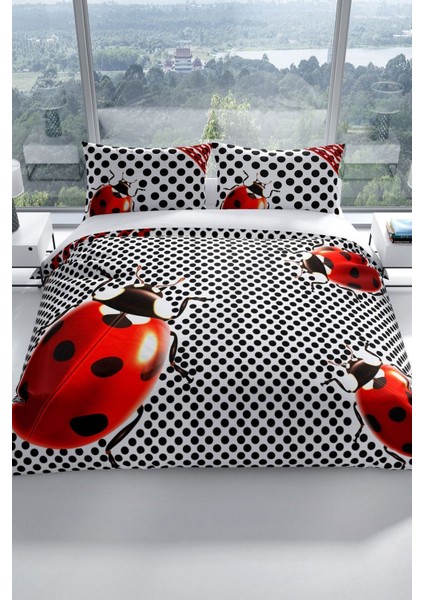 Ladybug 3D Pamuk Saten Çift Kişilik Nevresim Takımı fiyatları
