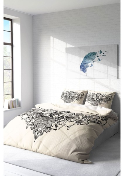 Doğal Pamuk Çift Kişilik 3D Digital Gray Lines Nevresim Takımı fiyatları