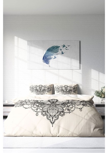 Doğal Pamuk Çift Kişilik 3D Digital Gray Lines Nevresim Takımı modelleri