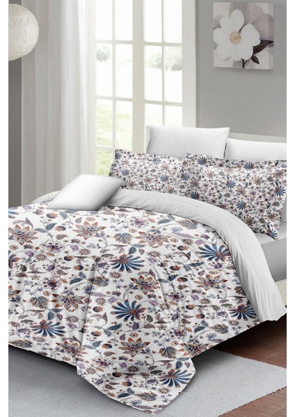Doğal Pamuk Çift Kişilik 3D Digital Elegant Floral Nevresim Takımı