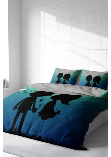 Çift Kişilik Sık Dokuma Pamuk Saten 3D Özel Tasarım Sevgililer Günü Nevresim Takımı modelleri