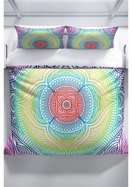 Rainbow 3D Pamuk Saten Çift Kişilik Nevresim Seti Nevresim Takımı modelleri