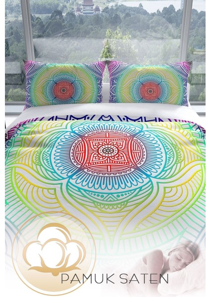 Rainbow 3D Pamuk Saten Çift Kişilik Nevresim Seti Nevresim Takımı fırsatları