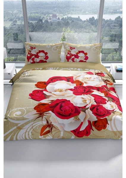 ROSE1007 3D Pamuk Saten Çift Kişilik Nevresim Seti Nevresim Takımı fiyatları