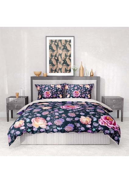 Pamuk Saten Lastikli Çarşaf Deluxe Çift Kişilik 3D Lotus Nevresim Takımı indirimleri