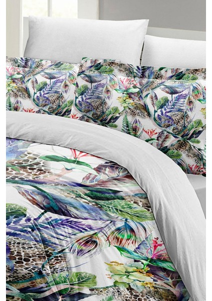 Exotic Floral Luxury Çift Kişilik Pamuk Saten Nevresim Takımı fırsatları