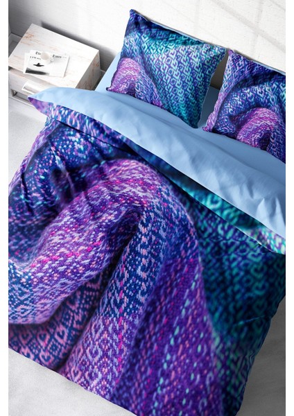 Çift Kişilik Sık Dokuma Pamuk Saten 3D Özel Tasarım Örgü3 Nevresim Takımı