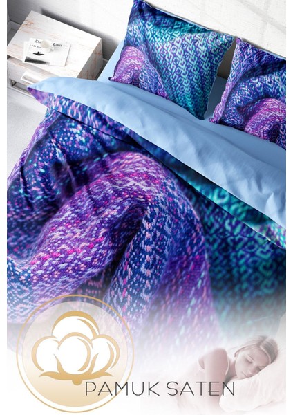 Çift Kişilik Sık Dokuma Pamuk Saten 3D Özel Tasarım Örgü3 Nevresim Takımı fırsatları