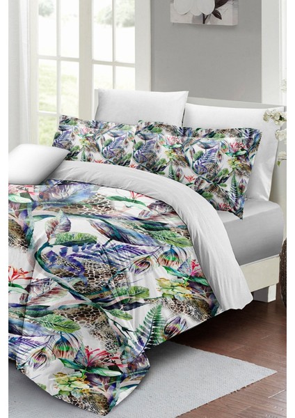 Çift Kişilik Sık Dokuma Pamuk Saten 3D Özel Tasarım Exotic Floral Luxury Nevresim Takımı modelleri