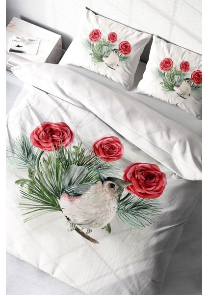 Çift Kişilik Sık Dokuma Pamuk Saten 3D Özel Tasarım Big Birdy Nevresim Takımı