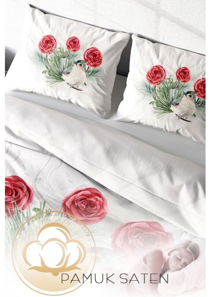 Çift Kişilik Sık Dokuma Pamuk Saten 3D Özel Tasarım Big Birdy Nevresim Takımı fırsatları