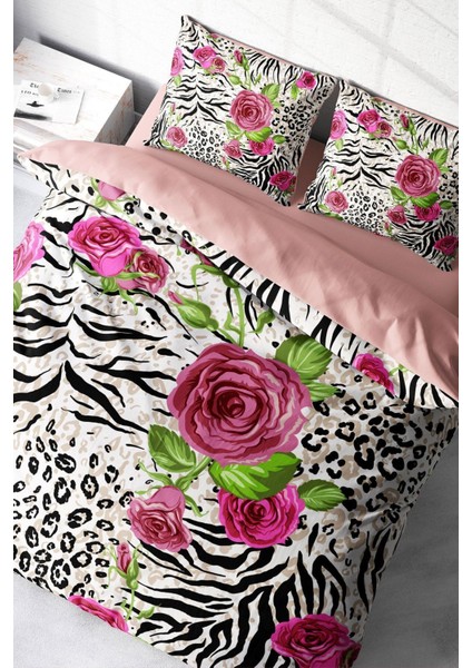 Doğal Pamuk Çift Kişilik 3D Digital Black Blob Nevresim Takımı