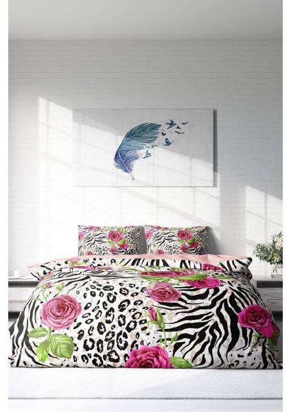 Doğal Pamuk Çift Kişilik 3D Digital Black Blob Nevresim Takımı modelleri