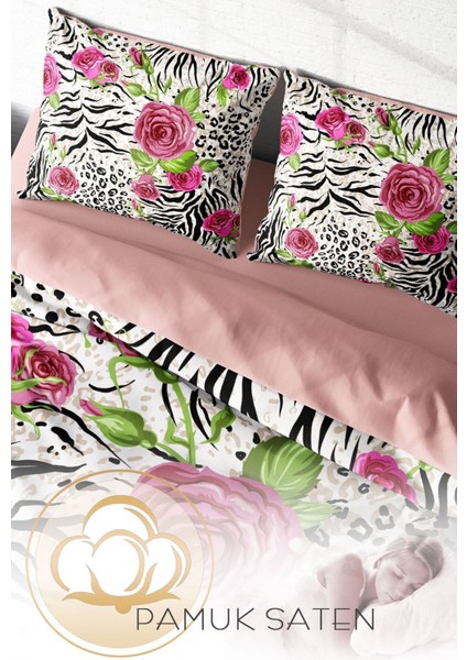 Doğal Pamuk Çift Kişilik 3D Digital Black Blob Nevresim Takımı fırsatları