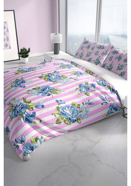 Blueline 3D Pamuk Saten Çift Kişilik Nevresim Seti Nevresim Takımı