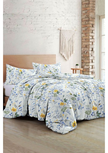 Lastikli Çarşaflı Pamuk Saten Çift Kişilik Spring Floral Luxury Nevresim Takımı fiyatları