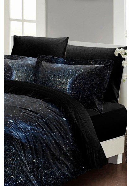 Çift Kişilik Sık Dokuma Pamuk Saten 3D Özel Tasarım Star Moon Nevresim Takımı modelleri