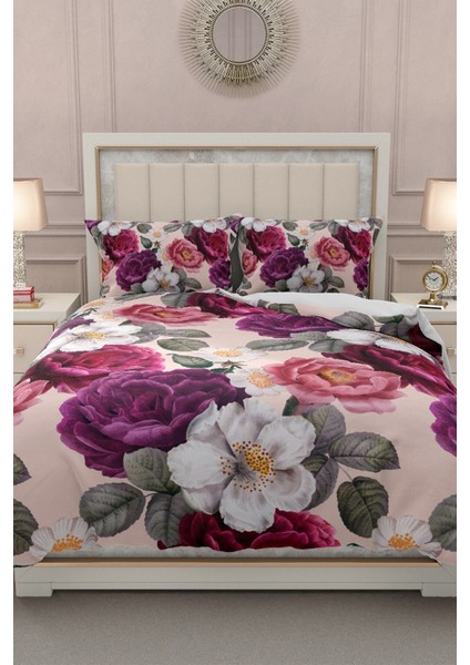 Lastikli Çarşaflı Pamuk Saten Çift Kişilik Flower Dream Nevresim Takımı fiyatları