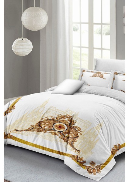 Courtier 3D Pamuk Saten Pamuk Çift Kişilik Nevresim Takımı