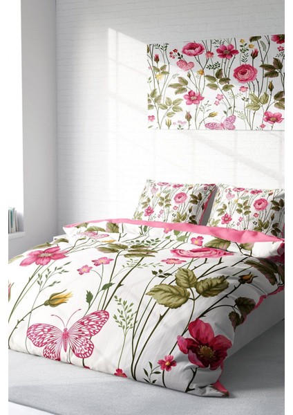 Çift Kişilik Lastikli Çarşaflı Pamuk Saten Relax Flower Nevresim Takımı fiyatları