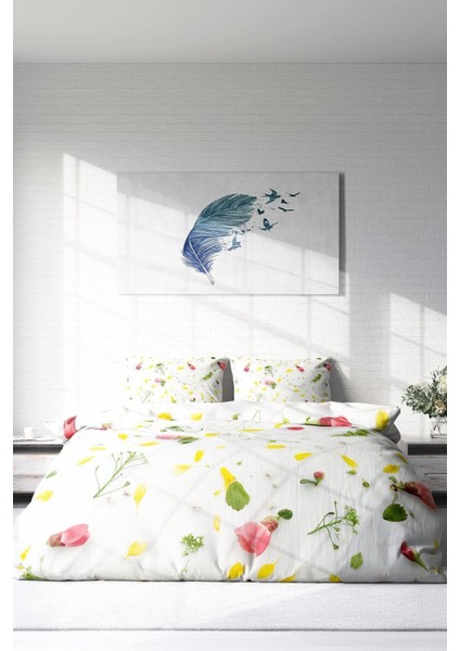 Çift Kişilik Sık Dokuma Pamuk Saten 3D Özel Tasarım Garden Naturel Nevresim Takımı modelleri