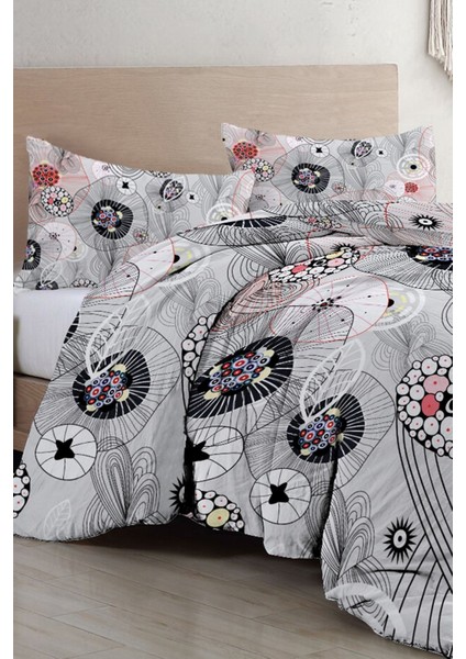 Çift Kişilik Sık Dokuma Pamuk Saten 3D Özel Tasarım Grey Energy Luxury Nevresim Takımı fırsatları