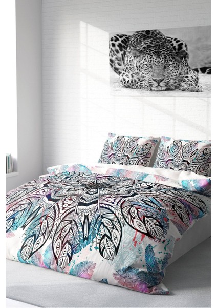 Çift Kişilik Sık Dokuma Pamuk Saten 3D Özel Tasarım Ethnic Mandala 2 Nevresim Takımı fiyatları