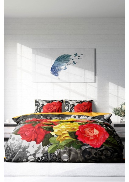 Çift Kişilik Sık Dokuma Pamuk Saten 3D Özel Tasarım ROSE1006 Nevresim Takımı modelleri