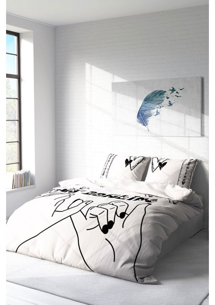 Çift Kişilik Sık Dokuma Pamuk Saten 3D Özel Tasarım Darling Nevresim Takımı fiyatları