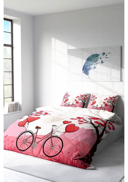 Doğal Pamuk Çift Kişilik 3D Digital Sevgililer Günü Xı Nevresim Takımı fiyatları