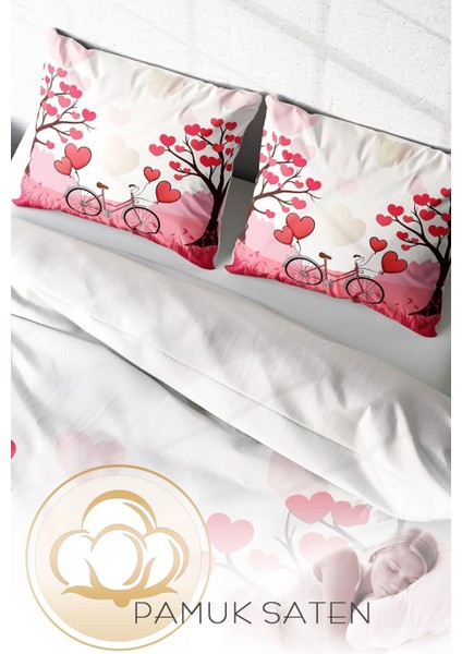 Doğal Pamuk Çift Kişilik 3D Digital Sevgililer Günü Xı Nevresim Takımı fırsatları