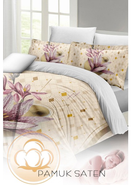 Çift Kişilik Özel Dokuma Pamuk Saten Lily Nevresim Takımı indirimleri