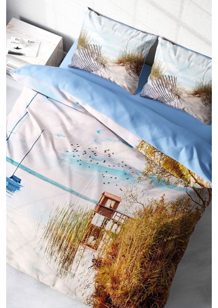 Çift Kişilik Sık Dokuma Pamuk Saten 3D Özel Tasarım Reeds Nevresim Takımı
