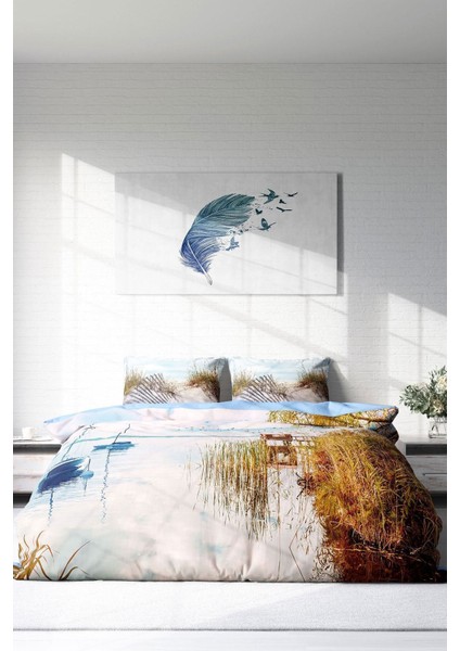 Çift Kişilik Sık Dokuma Pamuk Saten 3D Özel Tasarım Reeds Nevresim Takımı modelleri