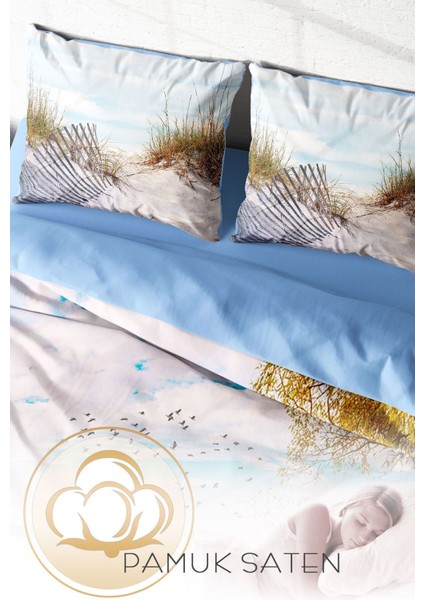 Çift Kişilik Sık Dokuma Pamuk Saten 3D Özel Tasarım Reeds Nevresim Takımı fırsatları