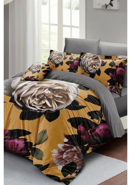 Çift Kişilik Sık Dokuma Pamuk Saten 3D Özel Tasarım Hürrem Çiçekleri Nevresim Takımı fiyatları