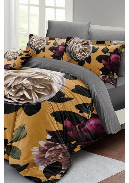 Çift Kişilik Sık Dokuma Pamuk Saten 3D Özel Tasarım Hürrem Çiçekleri Nevresim Takımı modelleri