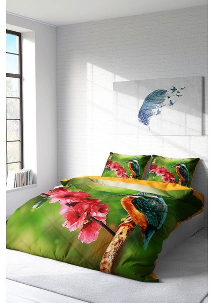 Çift Kişilik Sık Dokuma Pamuk Saten 3D Özel Tasarım Bahar Günü Nevresim Takımı fiyatları