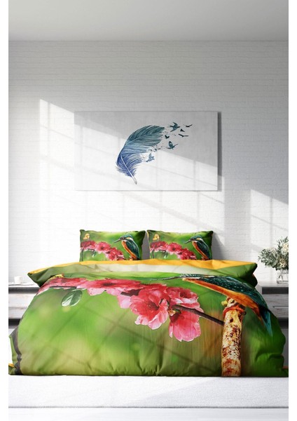 Çift Kişilik Sık Dokuma Pamuk Saten 3D Özel Tasarım Bahar Günü Nevresim Takımı modelleri