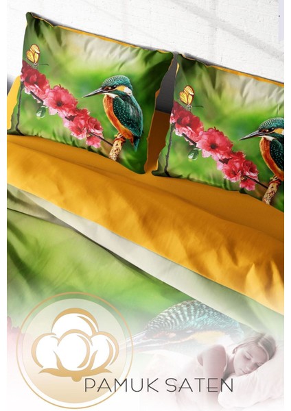 Çift Kişilik Sık Dokuma Pamuk Saten 3D Özel Tasarım Bahar Günü Nevresim Takımı fırsatları