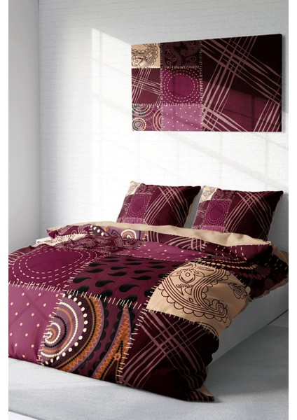 Çift Kişilik Lastikli Çarşaflı Pamuk Saten Patchwork Nevresim Takımı fiyatları