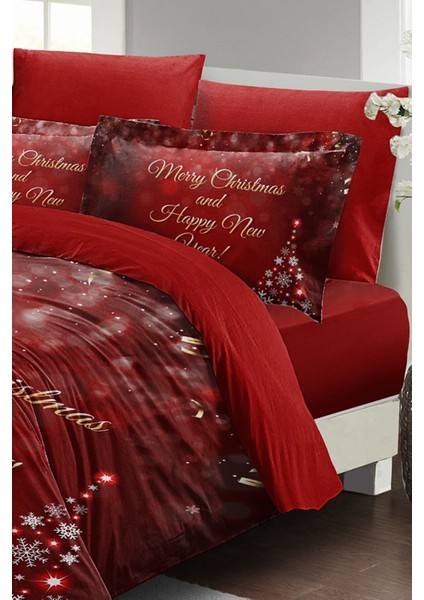 Yılbaşı (Lastikli Çarşaflı) Çift Kişilik Pamuk Saten New Noel Nevresim Takımı fiyatları