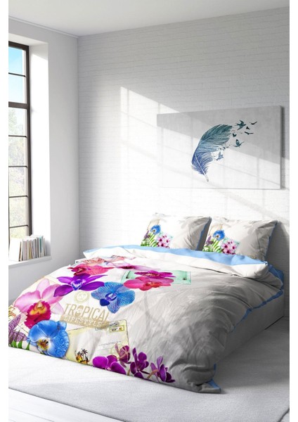 Çift Kişilik Sık Dokuma Pamuk Saten 3D Özel Tasarım Viola Nevresim Takımı fiyatları